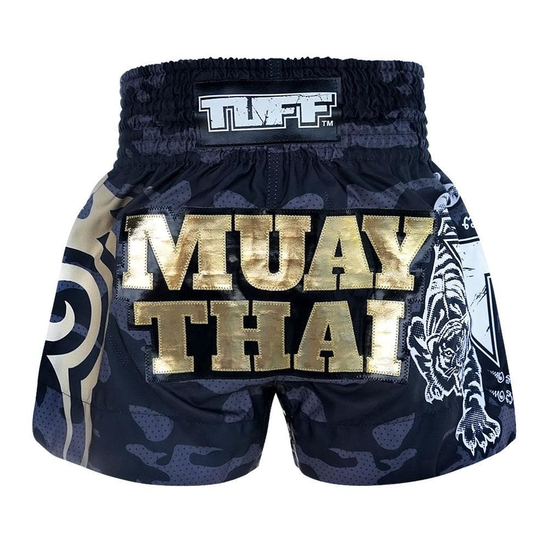 TUFF MUAY THAI SHORTS TIGER CAMO/GOLD