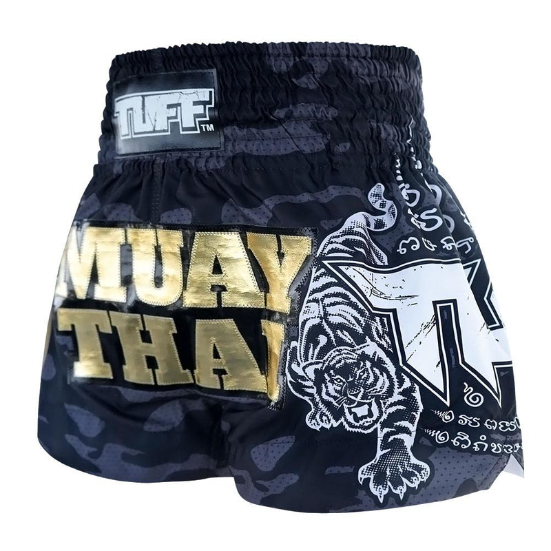 TUFF MUAY THAI SHORTS TIGER CAMO/GOLD