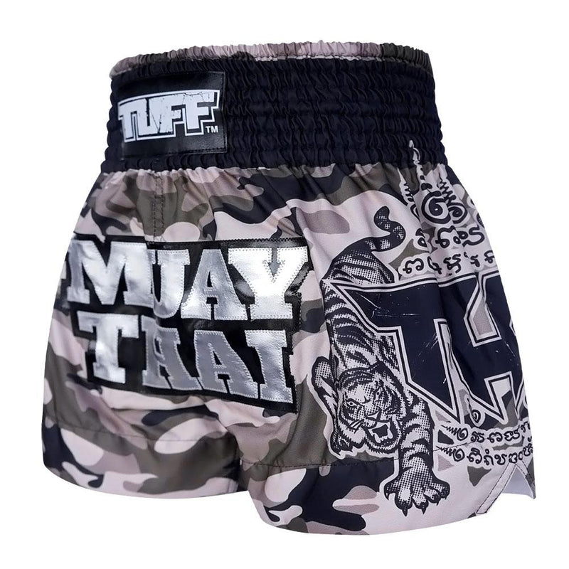 TUFF MUAY THAI SHORTS TIGER CAMO/GREY