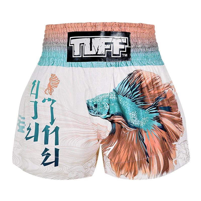 TUFF MUAY THAI SHORTS SUPER DELTA WHITE/PINK/BLUE