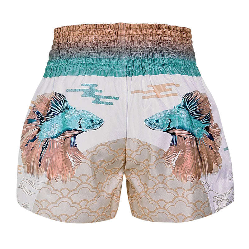 TUFF MUAY THAI SHORTS SUPER DELTA WHITE/PINK/BLUE