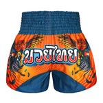 TUFF MUAY THAI SHORTS ROOSTER ORANGE/BLUE