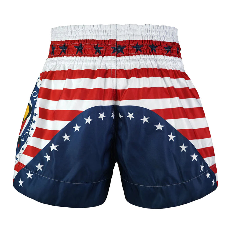 TUFF MUAY THAI SHORTS THAI LIBERTY WHITE/RED/BLUE