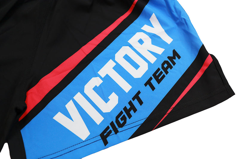 VICTORY FIGHT SHORTS HYBRID MMA VICE BLACK/BLUE/PINK