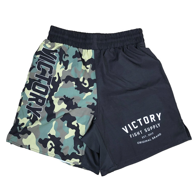 VICTORY SHORTS MMA FIGHT SUPPLY V2 BLACK/CAMO/GREEN