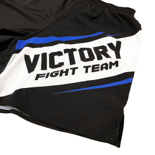 VICTORY SHORTS MMA FIGHT TEAM BLACK/WHITE/BLUE