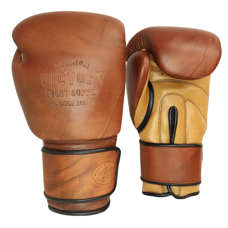 VICTORY GLOVES VINTAGE SERIES HOOK & LOOP WHISKEY BROWN/TAN
