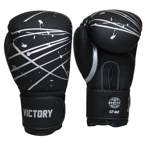 Victory Gloves Black Silver Splash