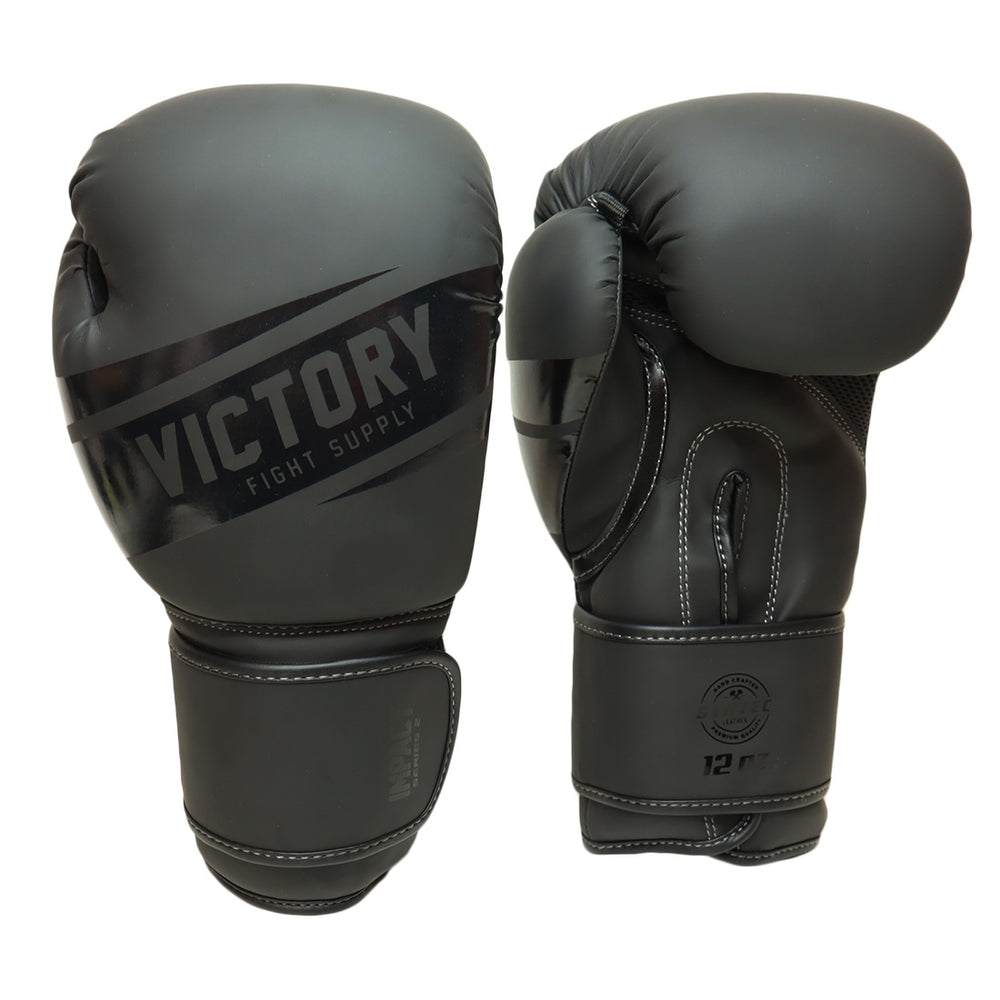 VICTORY GLOVES BOXING IMPACT V2 SYNTEC HOOK AND LOOP BLACK/BLACK – MSM ...