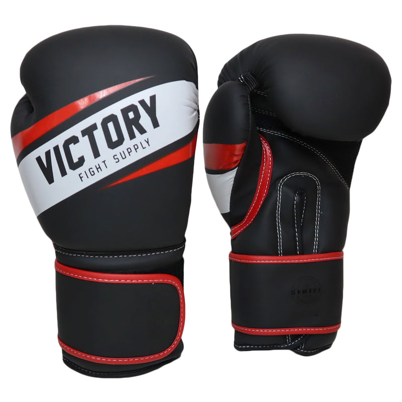 VICTORY GLOVES BOXING IMPACT V2 SYNTEC HOOK AND LOOP BLACK/RED/WHITE