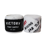 VICTORY HANDWRAPS KO SEMI STRETCH 4.5 METER 180" WHITE/BLACK