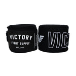 VICTORY HANDWRAPS BOXING SEMI STRETCH 4.5 METER 180" BLACK/WHITE