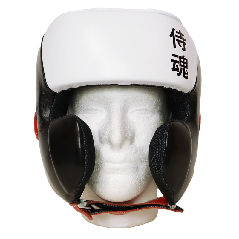 VICTORY HEADGEAR SAMURAI SERIES LEATHER BLACK/ WHITE