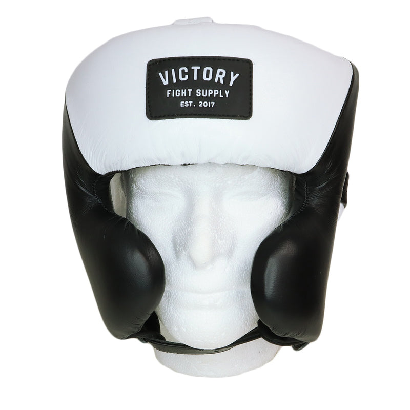 VICTORY HEADGEAR CHEEK LEATHER SAVAGE SERIES OS BLACK/WHITE
