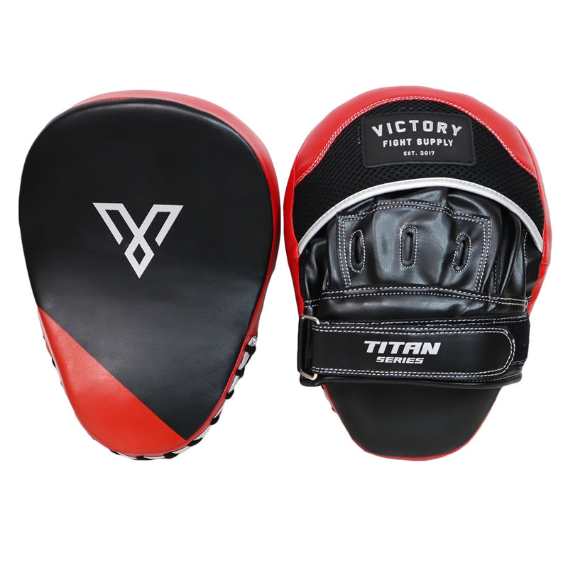 VICTORY FOCUS MITTS TITAN CURVED SYNTEC BLACK/RED