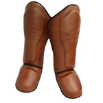 VICTORY SHINGUARDS VINTAGE SERIES LEATHER WHISKEY BROWN / BLACK