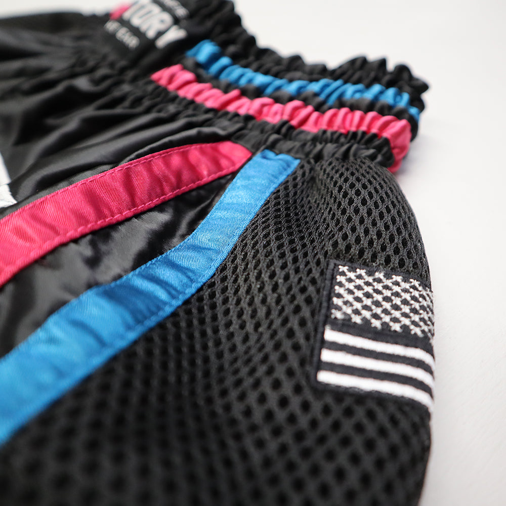 VICTORY MUAY THAI SHORTS MIAMI VICE V2 BLACK PINK BLUE