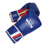 VICTORY GLOVES SAVAGE V2 LEATHER HOOK AND LOOP BLUE/RED/WHITE