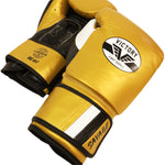 VICTORY GLOVES SAVAGE V2 LEATHER HOOK AND LOOP GOLD / BLACK/WHITE