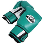 VICTORY GLOVES SAVAGE V2 LEATHER HOOK AND LOOP AQUA/BLACK/WHITE