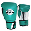 VICTORY GLOVES SAVAGE V2 LEATHER HOOK AND LOOP AQUA/BLACK/WHITE