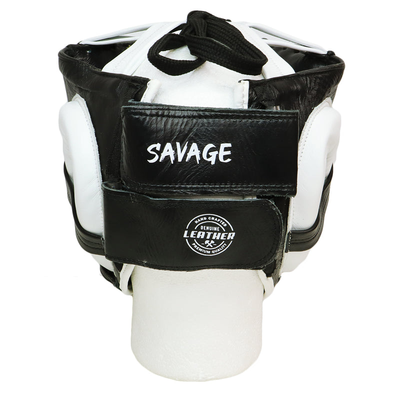 VICTORY HEADGEAR CHEEK LEATHER SAVAGE SERIES OS BLACK/WHITE