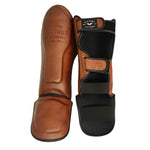 VICTORY SHINGUARDS VINTAGE SERIES LEATHER WHISKEY BROWN / BLACK