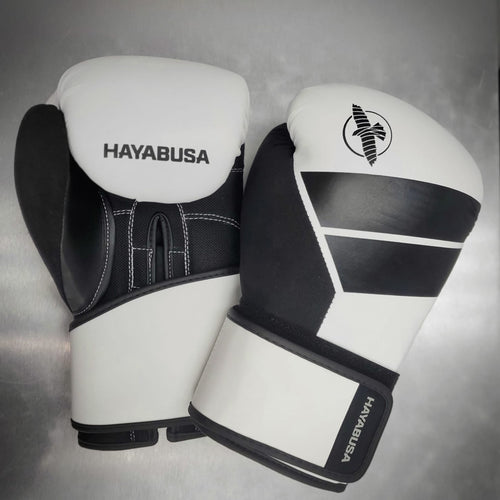 HAYABUSA GLOVES S4 BOXING GLOVES WHITE BLACK