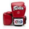 FAIRTEX GLOVES BGV1 HOOK AND LOOP LEATHER RED