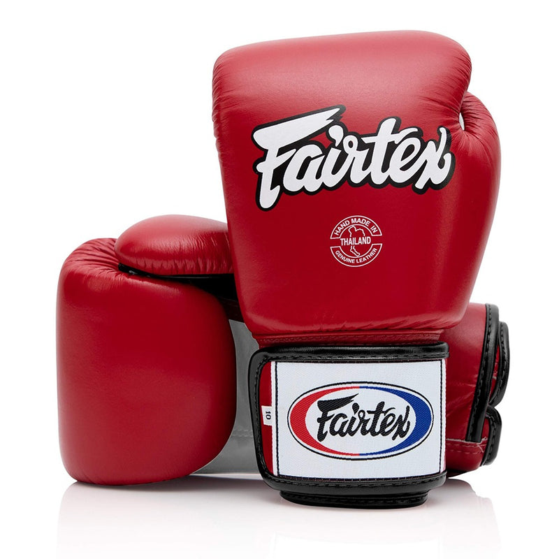 FAIRTEX GLOVES BGV1 HOOK AND LOOP LEATHER RED