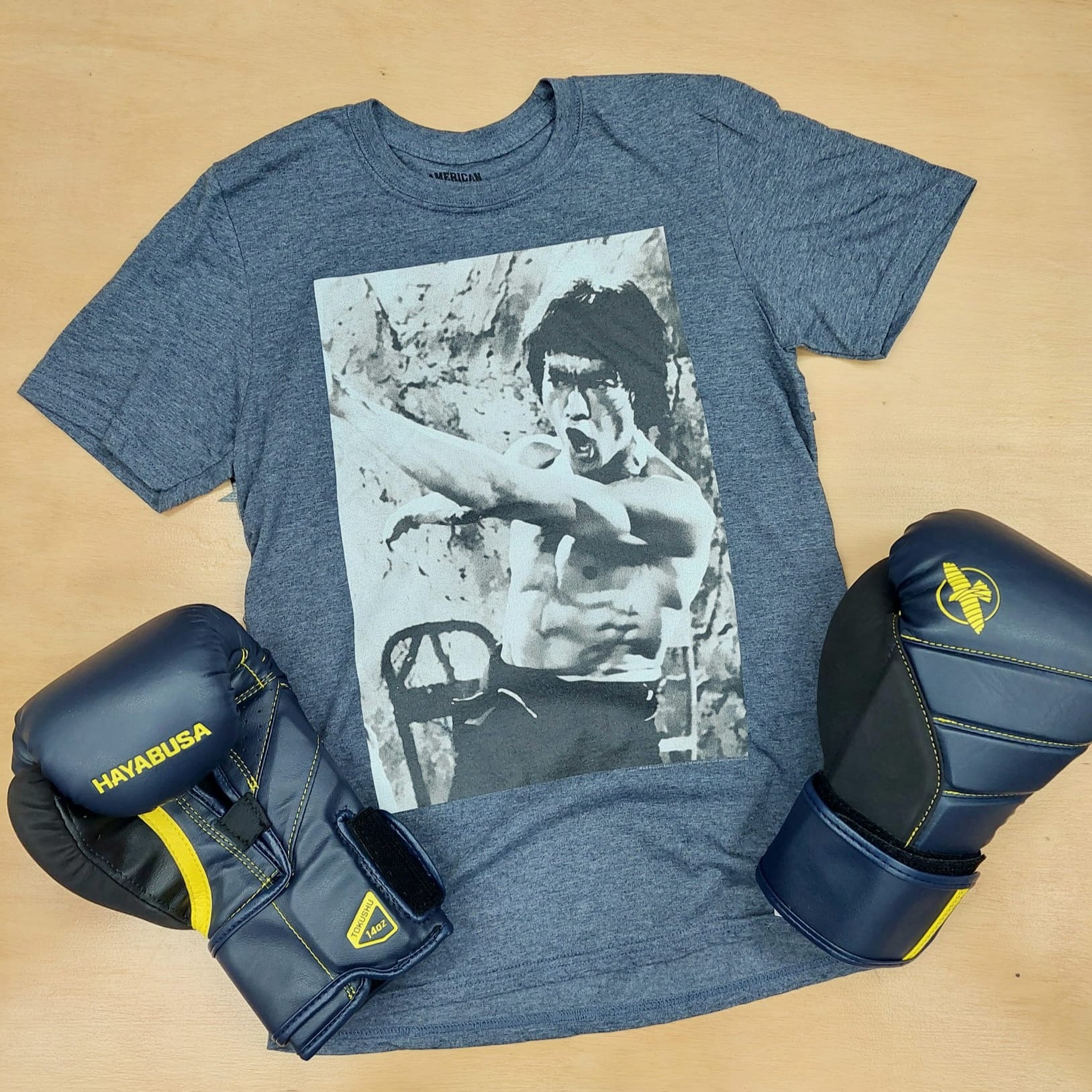 BRUCE LEE SHIRT CLASSIC BRUCE HEATHER BLUE – MSM FIGHT SHOP