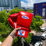 WINNING GLOVES LACE BOXING RED