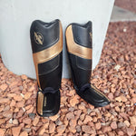 HAYABUSA SHINGUARDS FULL BACK T3 MMA IN STEP BLACK/GOLD