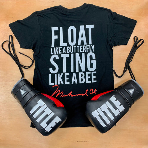 MUHAMMAD ALI SHIRT FLOAT LIKE BUTTERFLY BLACK/WHITE/RED