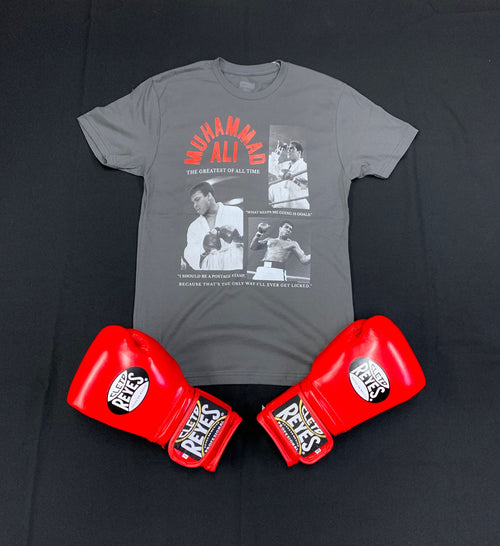 MUHAMMAD ALI SHIRT QUOTE SMOKE GREY
