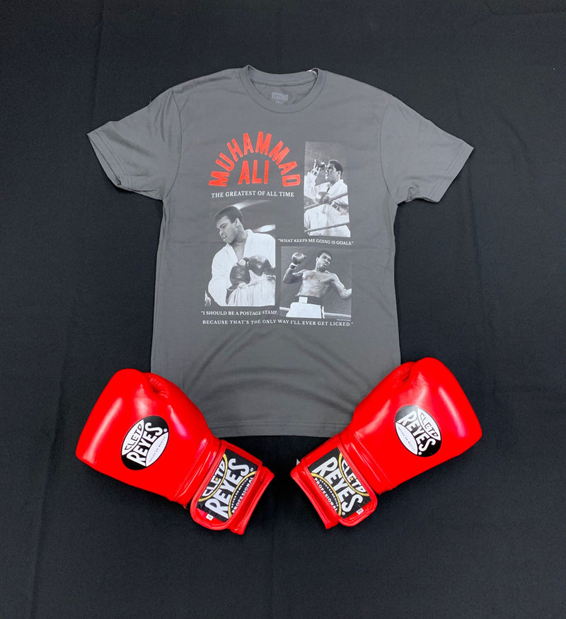 MUHAMMAD ALI SHIRT QUOTE SMOKE GREY
