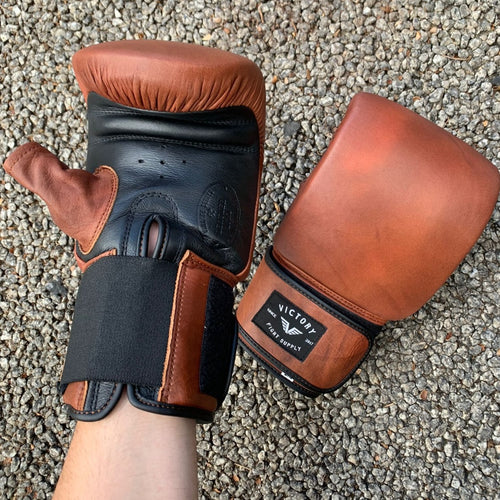 VICTORY BAG GLOVES VINTAGE SERIES HOOK & LOOP WHISKEY BROWN