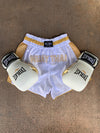 VICTORY MUAY THAI SHORTS IMPACT WHITE/GOLD