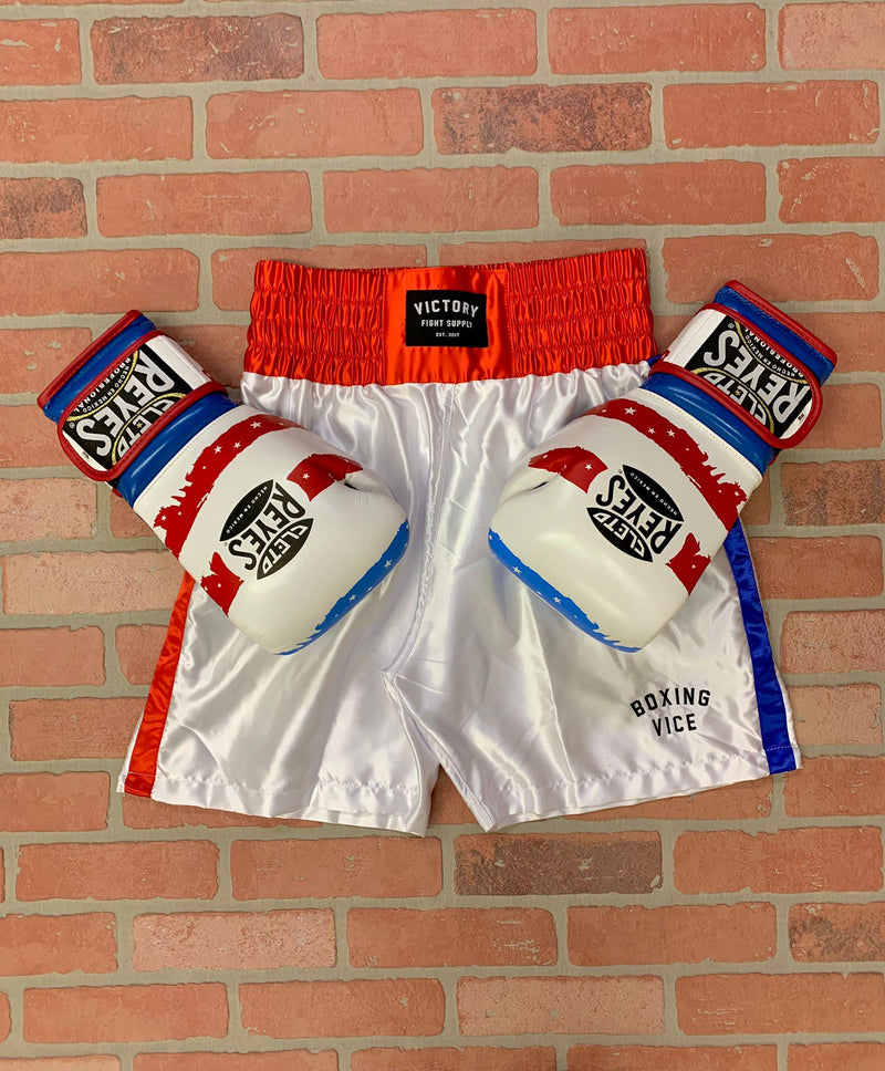 Vijandig Serena Koreaans VICTORY BOXING SHORTS VICE SERIES WHITE/RED/BLUE – MSM FIGHT SHOP