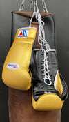 Winning boxing gloves custom lace gold and black