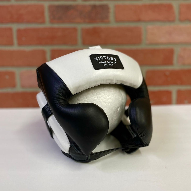 VICTORY HEADGEAR CHEEK LEATHER SAVAGE SERIES OS BLACK/WHITE
