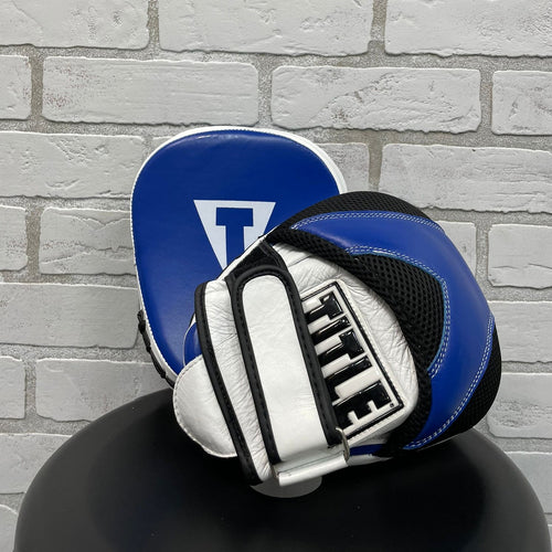 TITLE FOCUS MITTS FLURRY MICRO LEATHER BLUE/WHITE/BLACK