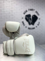 EVERLAST GLOVES POWERLOCK 2 LEATHER HOOK & LOOP BONE WHITE