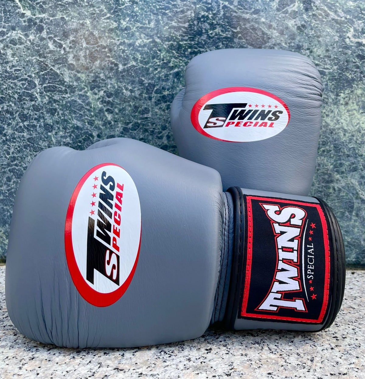 TWINS GLOVES LEATHER HOOK AND LOOP DARK GREY
