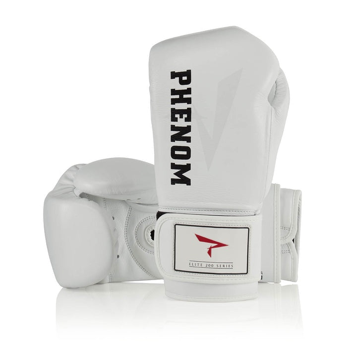 PHENOM BOXING BAG GLOVES ELITE XDT-200 HOOK AND LOOP WHITE