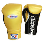 WINNING GLOVES CUSTOM HOOK & LOOP GOLD/BLACK 16OZ