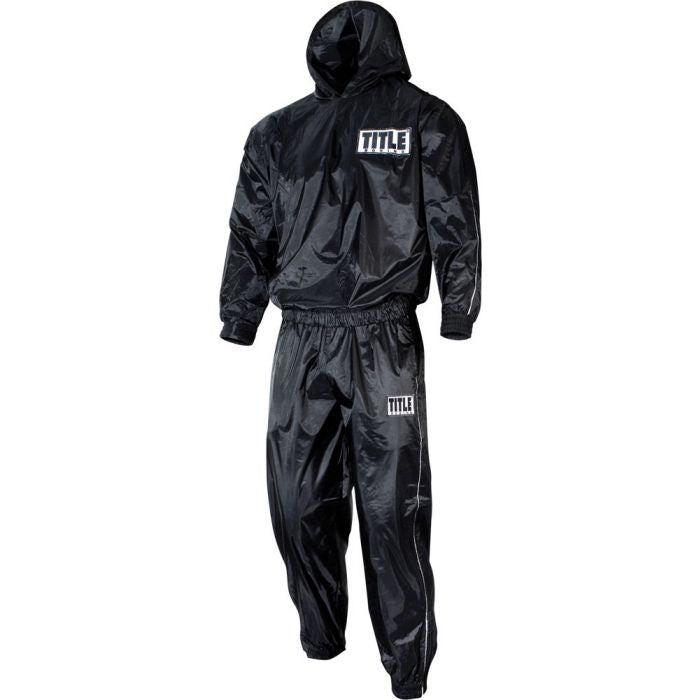 TITLE SAUNA SUIT WITH HOOD BLACK