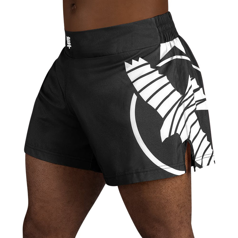 HAYABUSA SHORTS ICON MID THIGH BLACK/WHITE