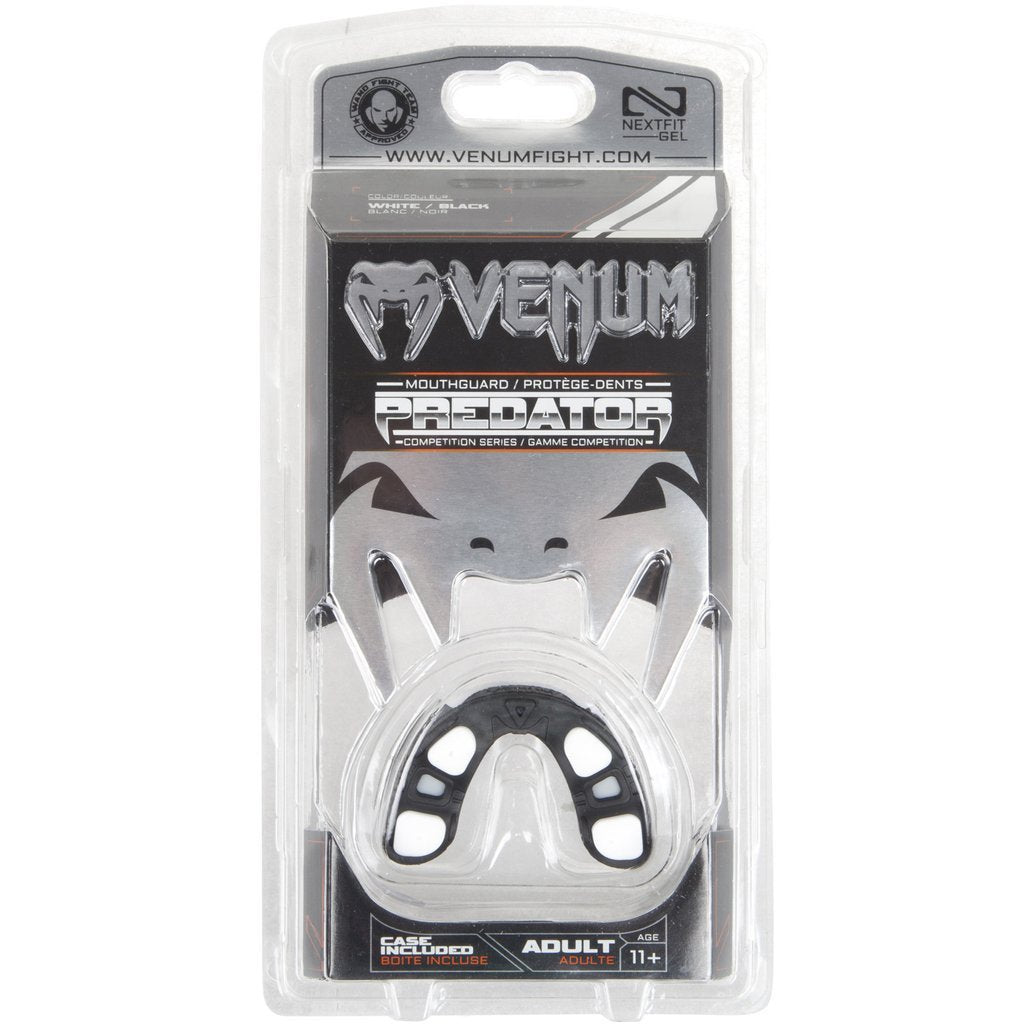 VENUM MOUTHGUARD PREDATOR ADULT W/CASE BLACK/WHITE - MSM FIGHT SHOP
