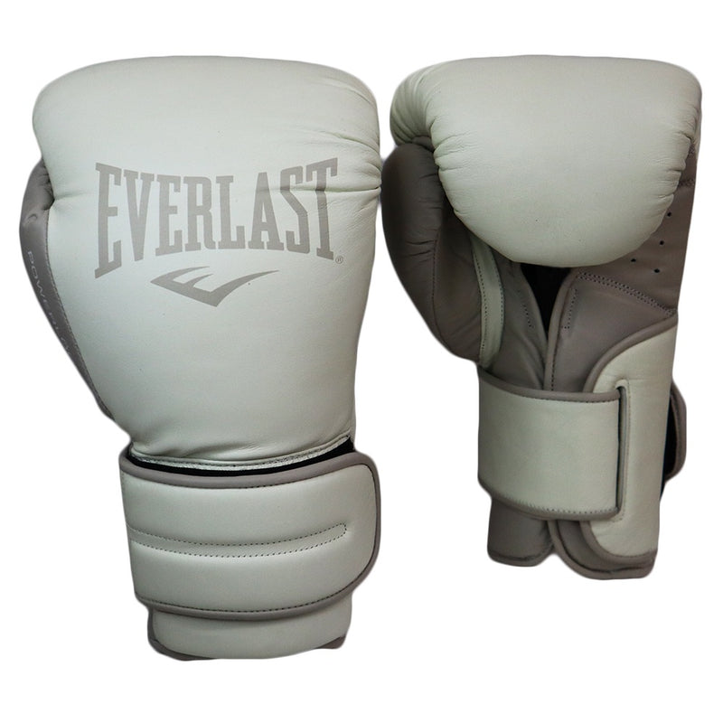 EVERLAST GLOVES POWERLOCK 2 LEATHER HOOK & LOOP BONE WHITE